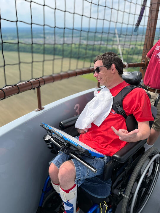 Ryan on a hot air balloon