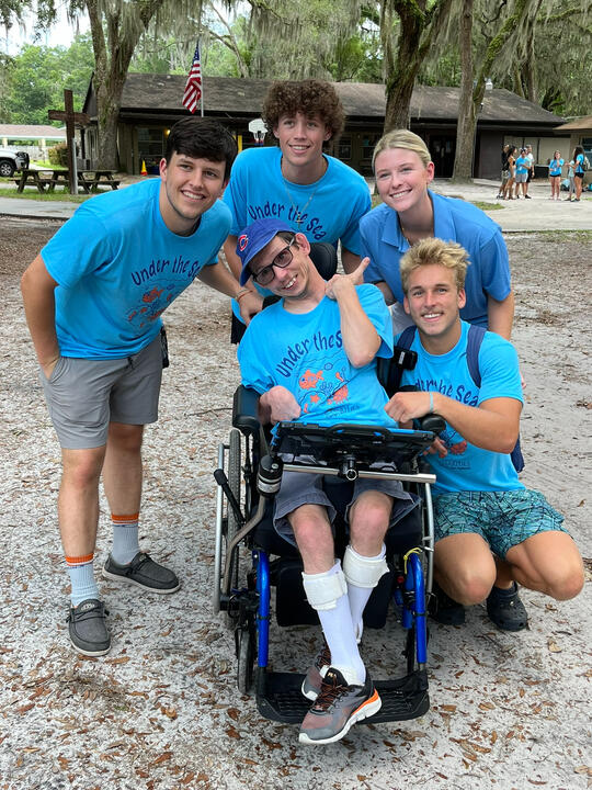 Ryan with camp counselors