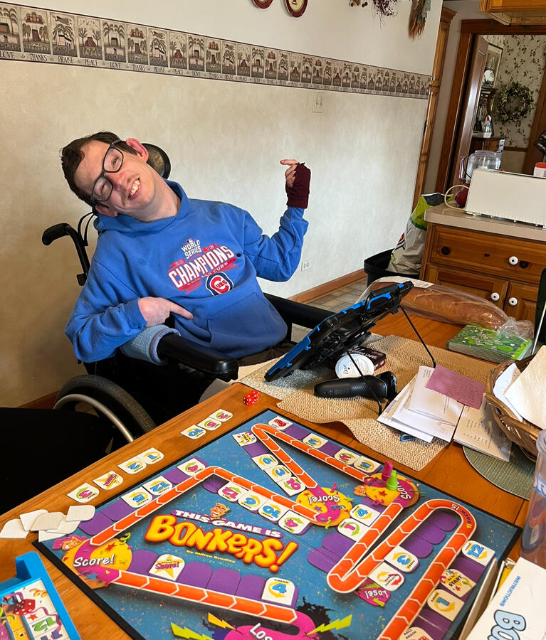 Ryan playing a board game